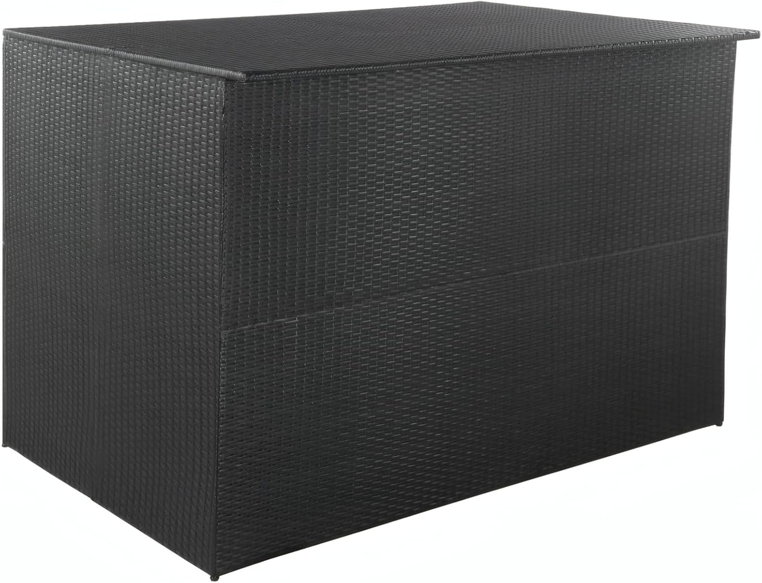 Penau Outdoor Storage Box PE Rattan Powder-Coated Steel, Large Black Deck Chest for Patio Balcony Garden, Zipper Closure, Indoor Outdoor Storage, 59.1 x 39.4 x 39.4 Inchs