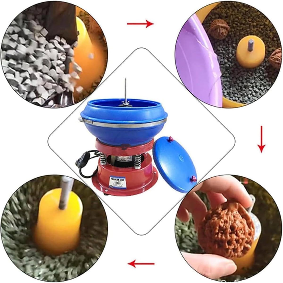 Vibration Polishing Machine, Polishing Shock Absorber Barrel Vibration Grinding Machine, Metal Deburring Machine gem Faceting Machine