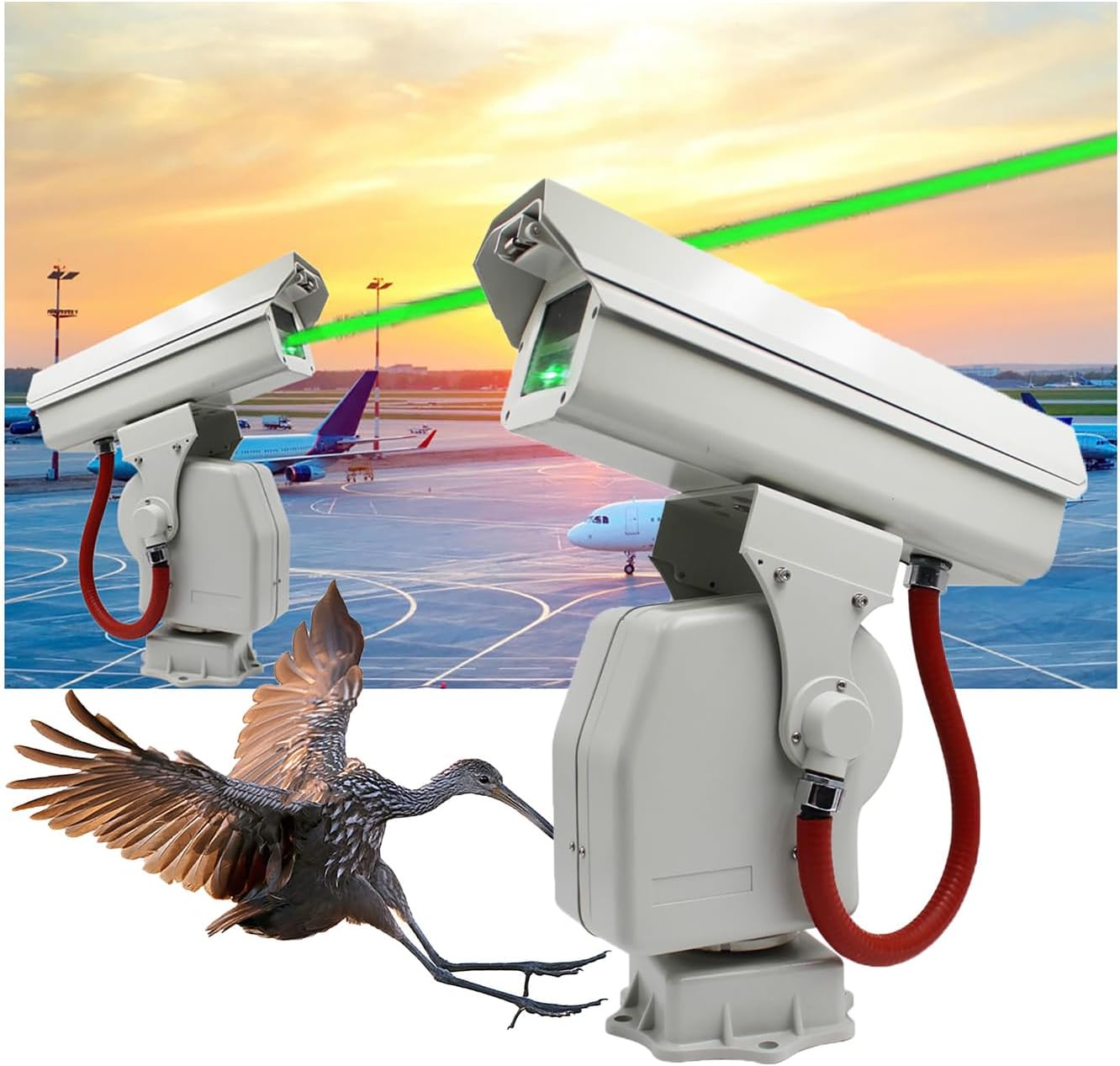 Bird Scare Device with Remote Control, Bluetooth Connectivity, Smart App Integration for Agriculture and Industrial Use, 0°-360° Coverage, Effective Bird Deterrent