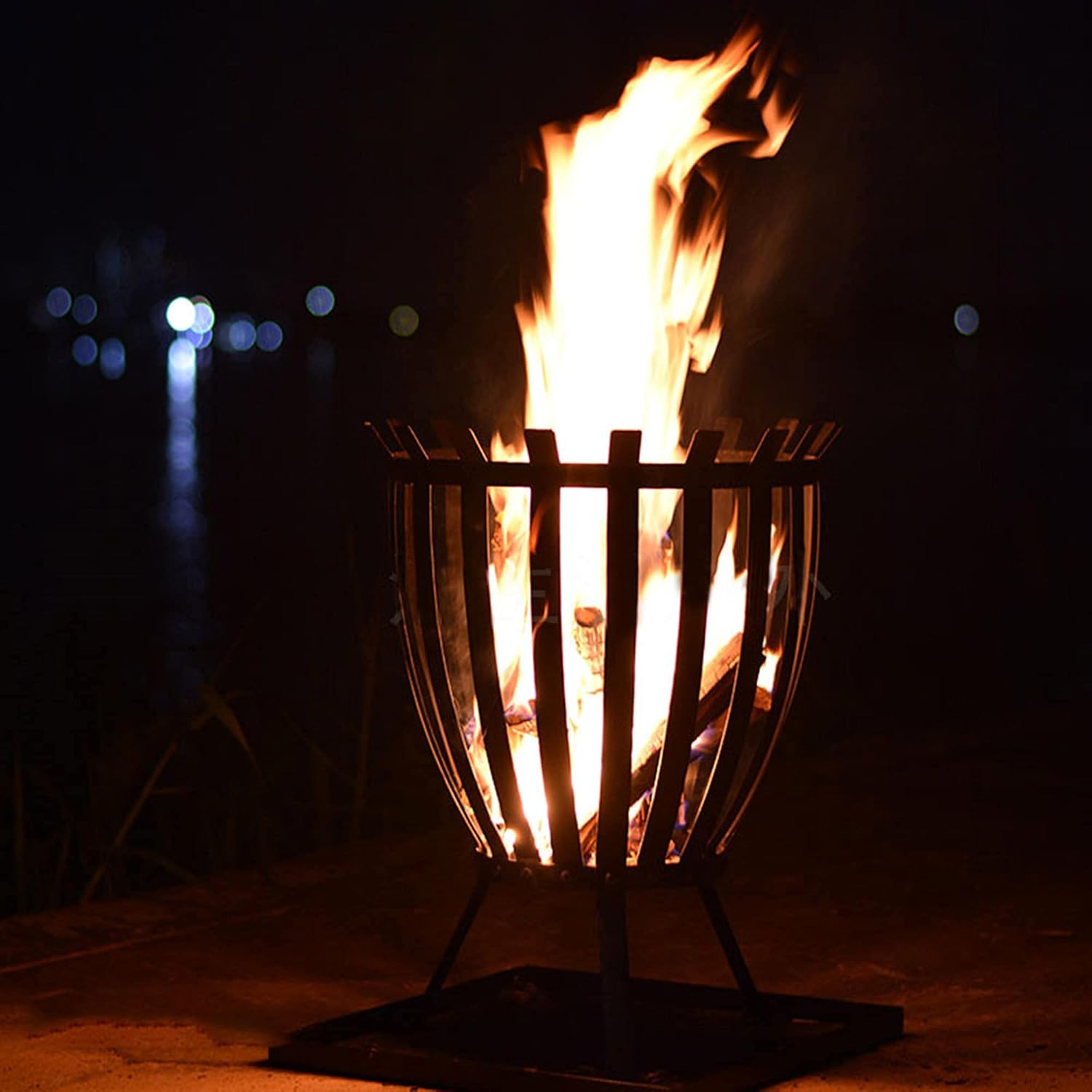 Round Outdoor Fire Pit Bowl, Wood Burning Patio Firebowl, High-Temperature Heat-Resistant Finish, Bonfire Heating Basin