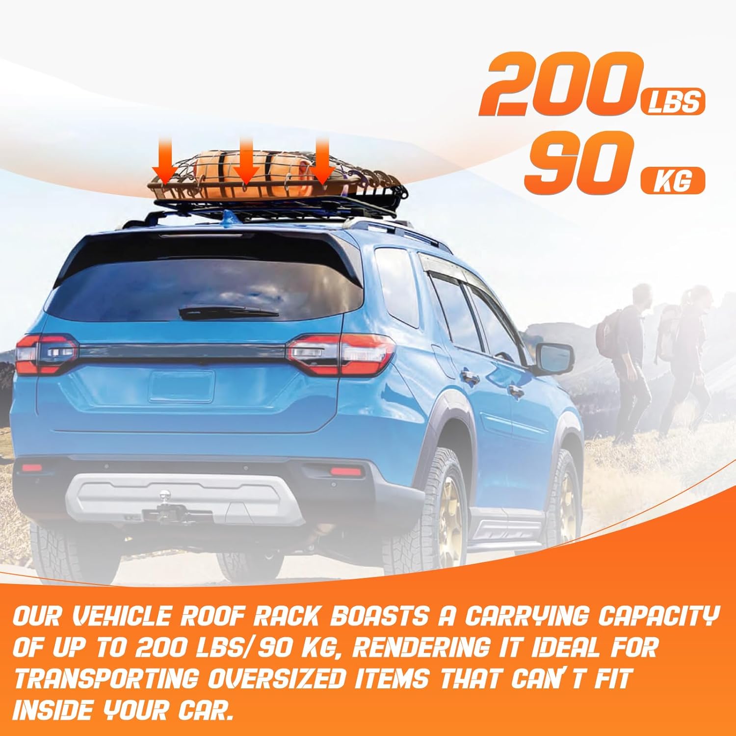 Roof Rack Cross Bars Luggage Carrier Fit for Honda Pilot 2016-2022, Capable of Supporting Up to 200 lbs/90 kg, Ideal for Roof Bags, Roof Boxes, Bike Racks, and Various Other Accessories.