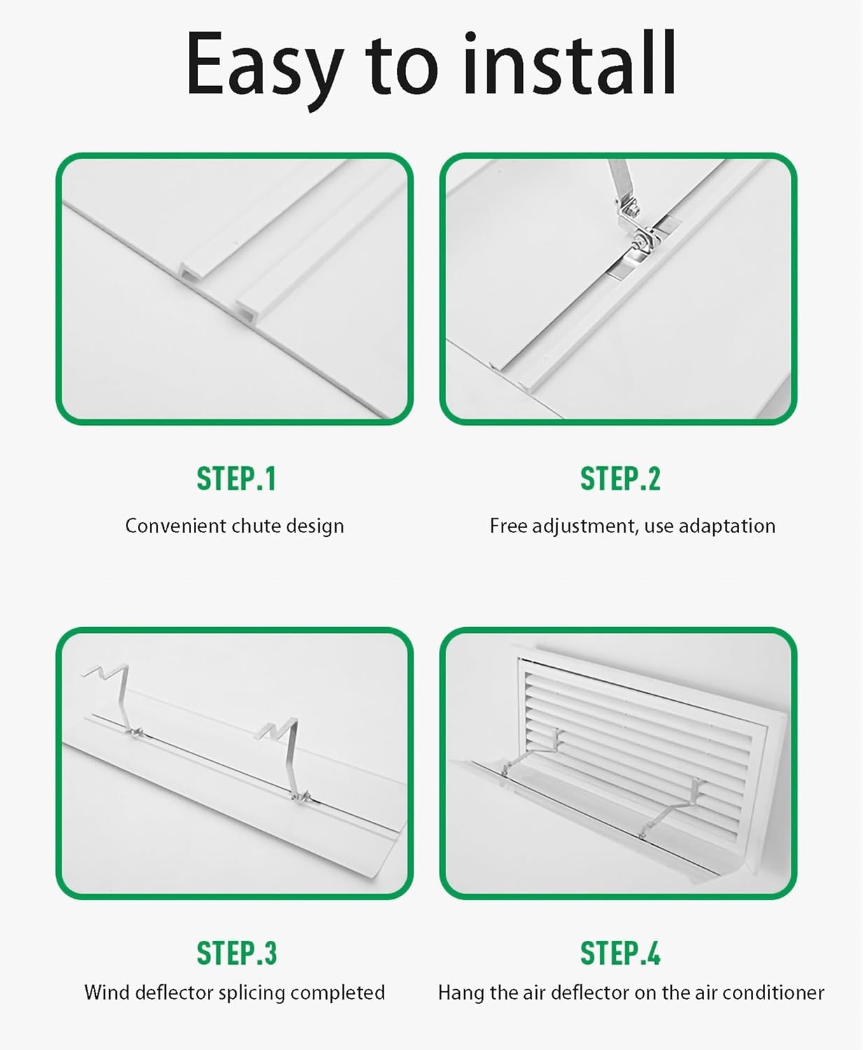 Air Conditioner Deflector Central AC Air Flow Deflector Prevent The Cold Air from Blowing Straight, Angle Adjustable, Easy Installation, for Commercial Office Public Area Home