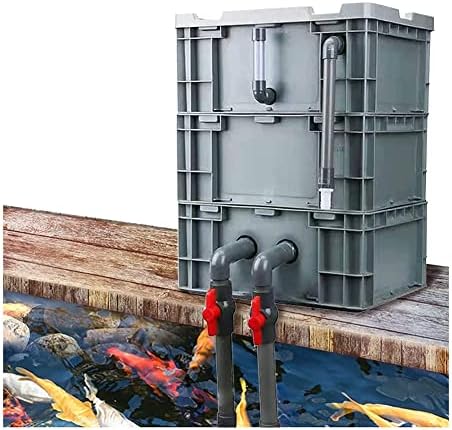 Large Aquarium Filter Kit - 3-Tier External Water Cycle Filter Box for Fish Tanks & Ponds, Easy Assembly, No Pump & Filter Media Included, Blue, Size: 30x20x35cm