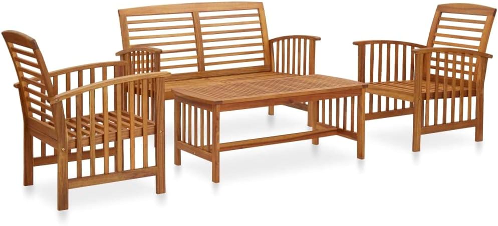 Patio Set 4 Piece Patio Lounge Set Solid Acacia Wood