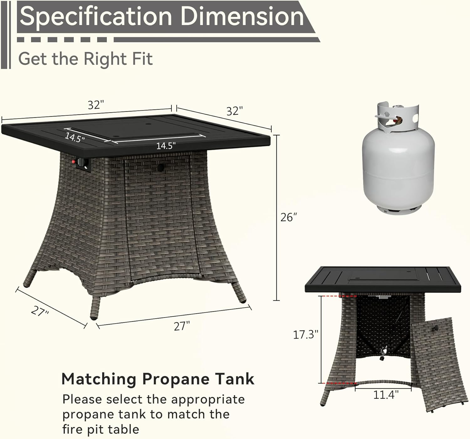 31.7in Propane Fire Pit Gas Fire Pit Table with Lid and Metal Tabletop, CSA with Lava Rocks, Heavy Duty 2 in 1 Square Fire Pit Table for Outdoor, Patio, Garden, Party and Camping
