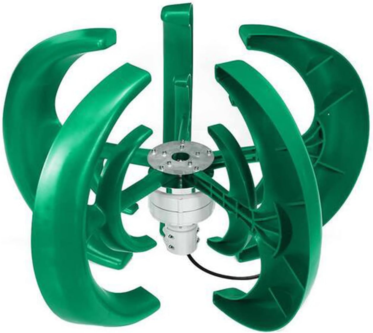 2000W Vertical 5 Blades Wind Turbine Generators, Lanterns Maglev Wind Turbine with MPPT Controller 12V 24V 48V for Home Farm (Green)