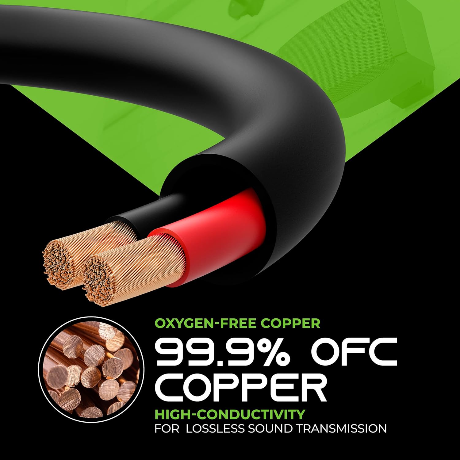 GearIT 16/2 Speaker Wire (500 Feet) 16AWG Gauge - Outdoor Direct Burial in Ground/in Wall / CL3 CL2 Rated / 2 Conductors - OFC Oxygen-Free Copper, Black 500ft