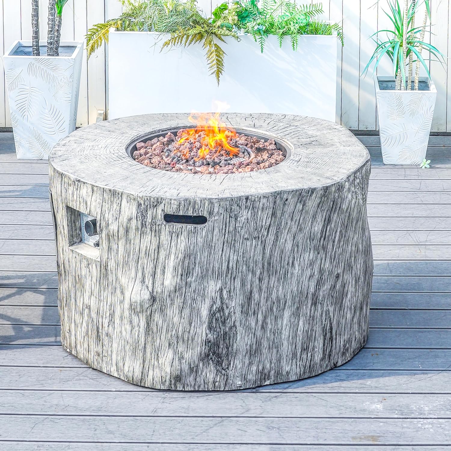 2 in 1 Outdoor Fire Table with 50000 BTU Burner, 40