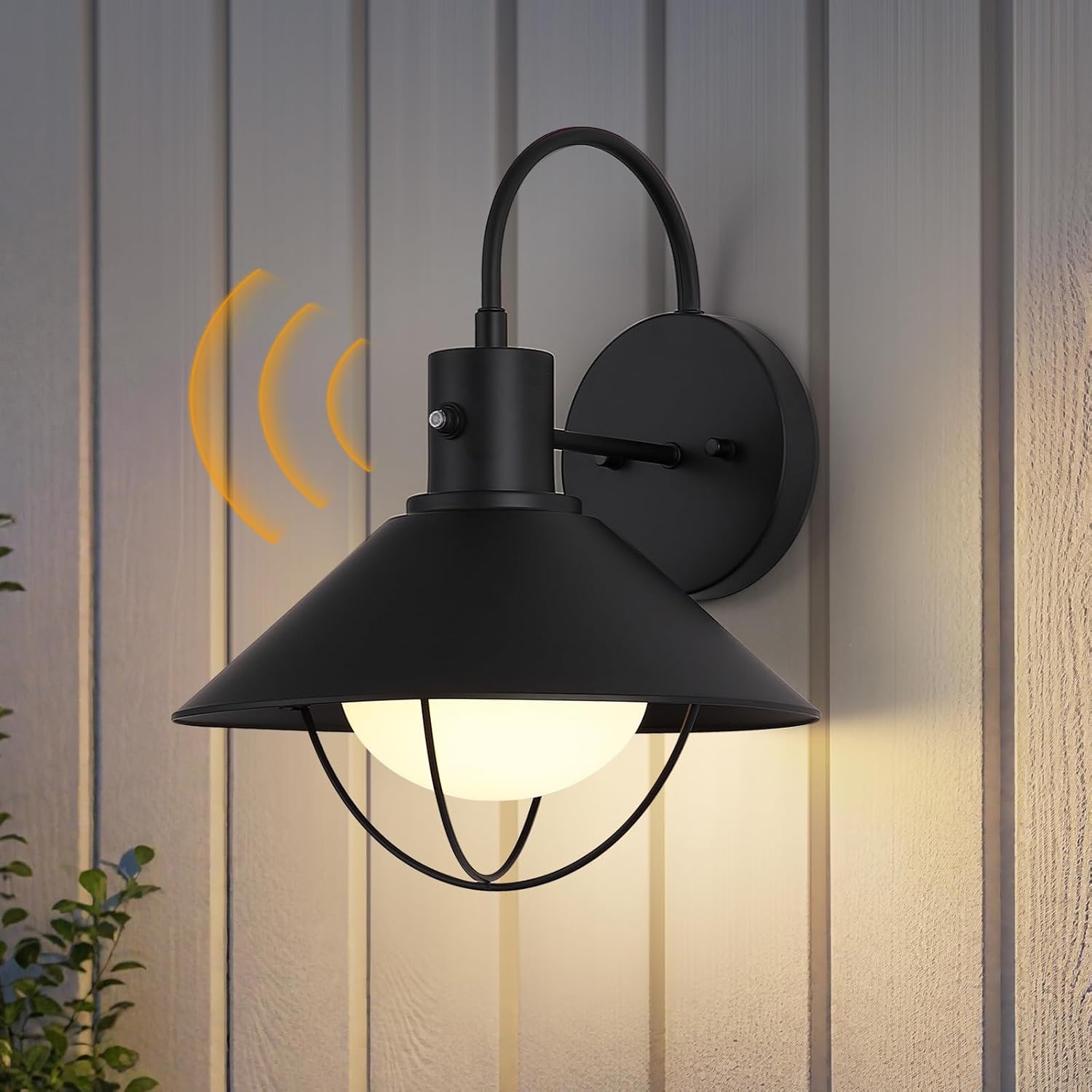 Automatic Dusk to Dawn Outdoor Wall Light, 12-inch Classic Matte Black Porch Light, Wet Rated for Exterior Use, E26 Base (Bulb Not Included)