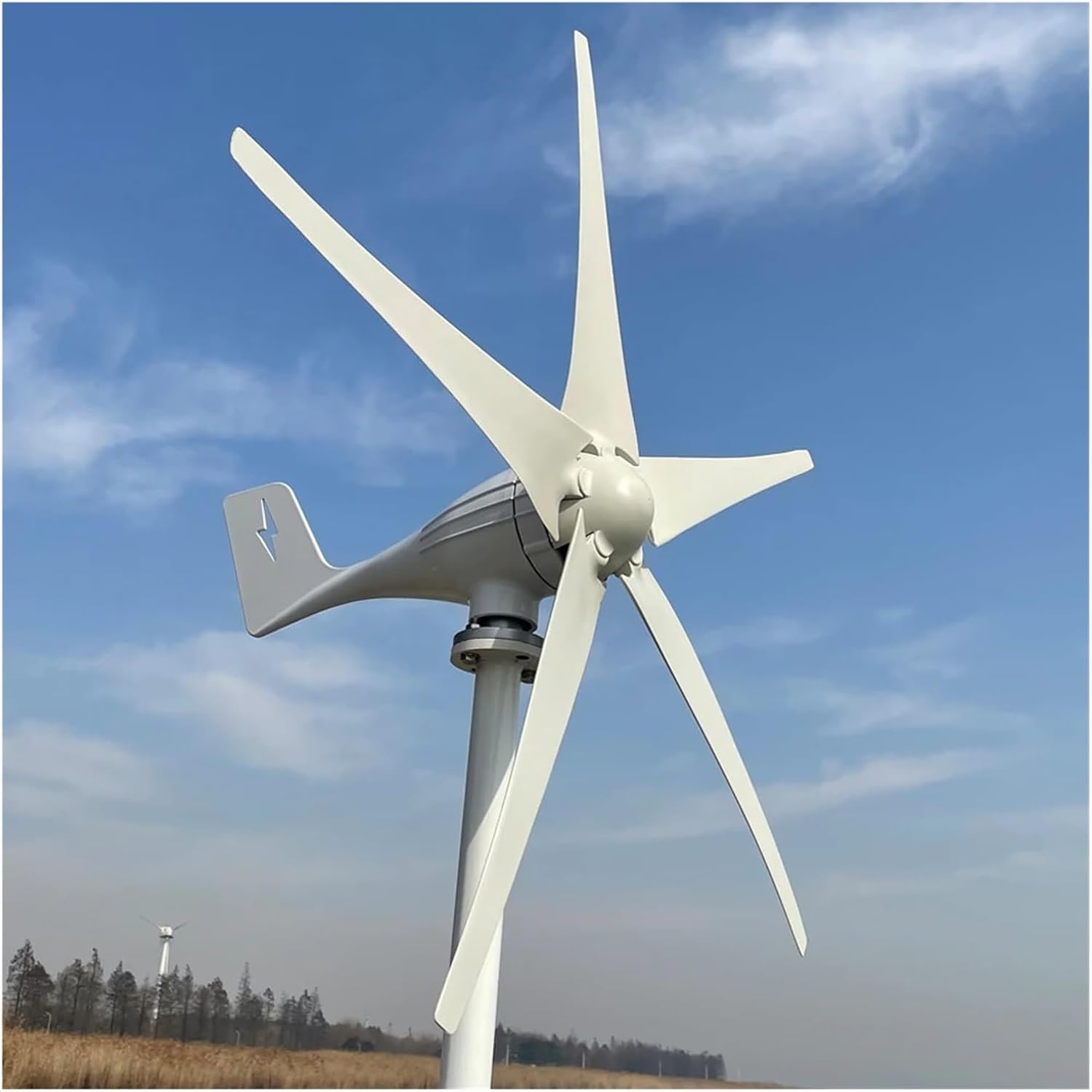 Wind Turbines, Small Windmill Turbine Electricity nerator Complete Kit 3kw 24v 48v 3 Blades Dynamo RV Yacht Farm Low Wind Speed Starting Wind Turbines(White_24V)