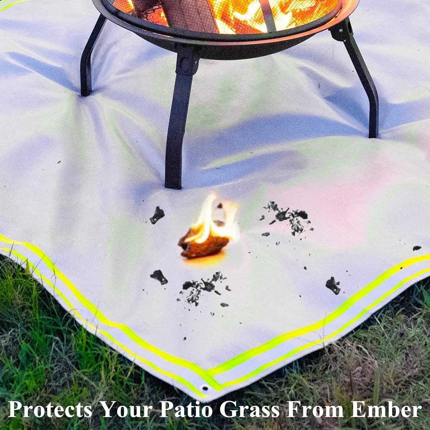 Fire Pit Mat | Square Ember Mat | Large Grill Mat | Under Grill Mat Pad, Protector for Wood Burning Fire Pit, Charcoal Grill, Deck, Lawn, Outdoor Patio,59 * 67 inch /1.5 * 1.7m