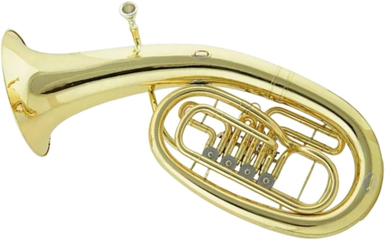 Flat 4 Key Euphonium Lacquered Gold Instrument Euphonium All-brass Instrument