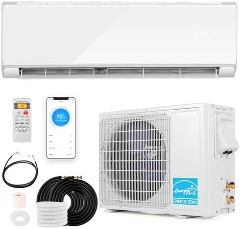 SIMOE 12,000 BTU Mini Split Air Conditioner Heat Pump System, Wifi Enabled 22 SEER2 208-230V Ductless AC Cool Up to 750 Sq. Ft, Compatible with Alexa, Complete Installation Kit, White