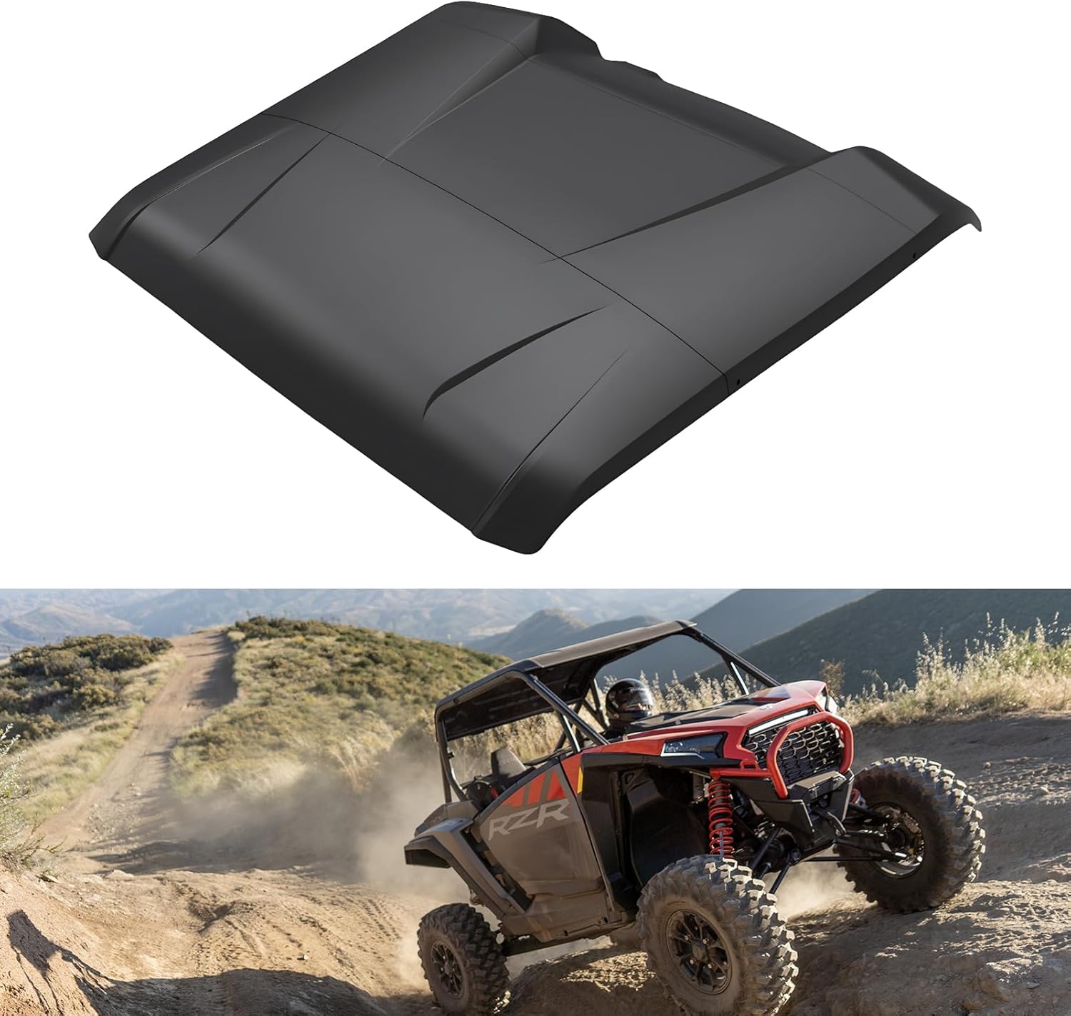 Roof for Polaris RZR XP 1000 2025, Dustproof Resistant Hard Coat Poly Roof 3-Pieces Combination Roof Sun Visor for Polaris RZR XP 1000 2024 2025 Accessories(Replace #2884553)