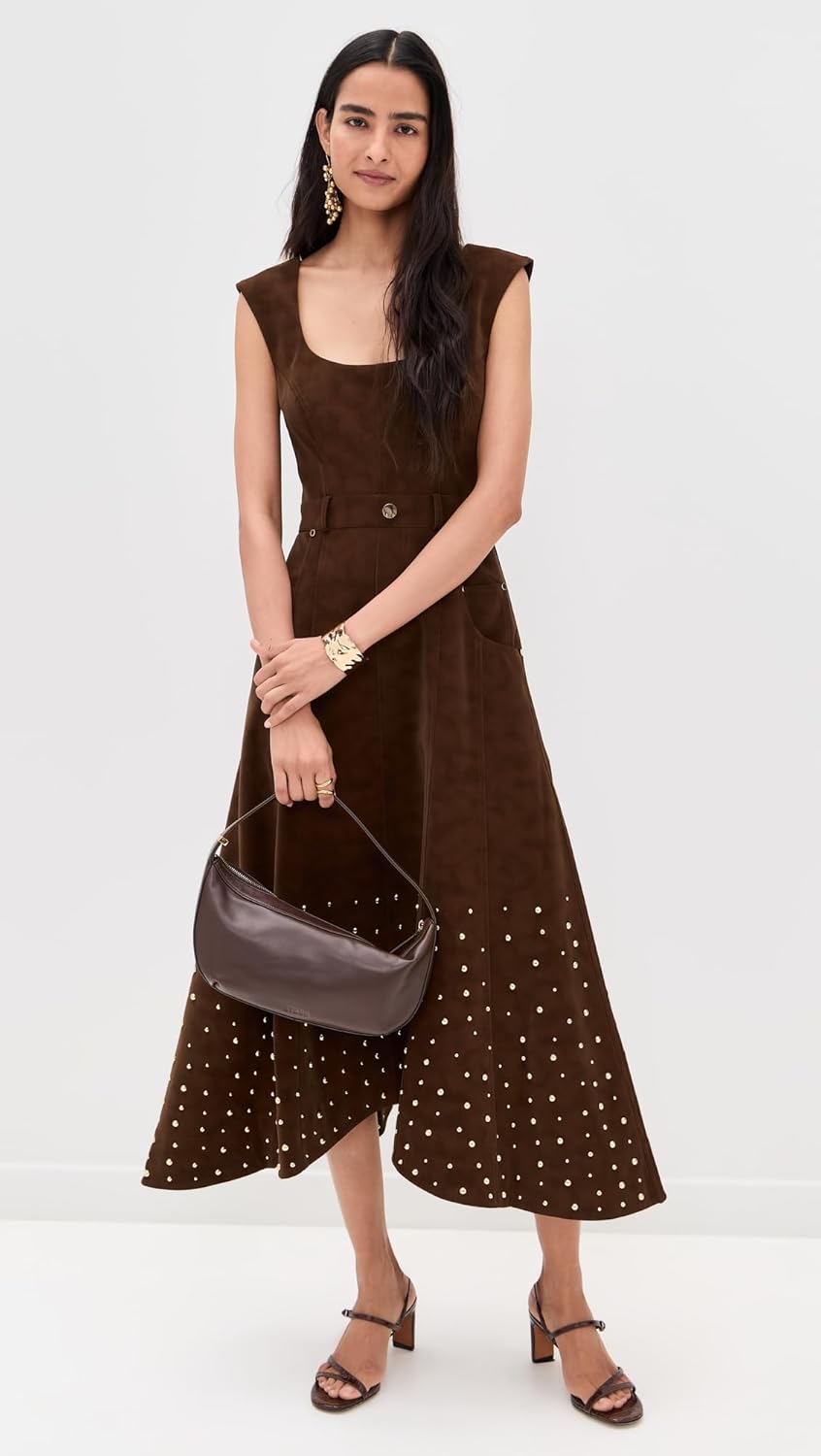 AMUR Women's Kenny Suede Studded Midi