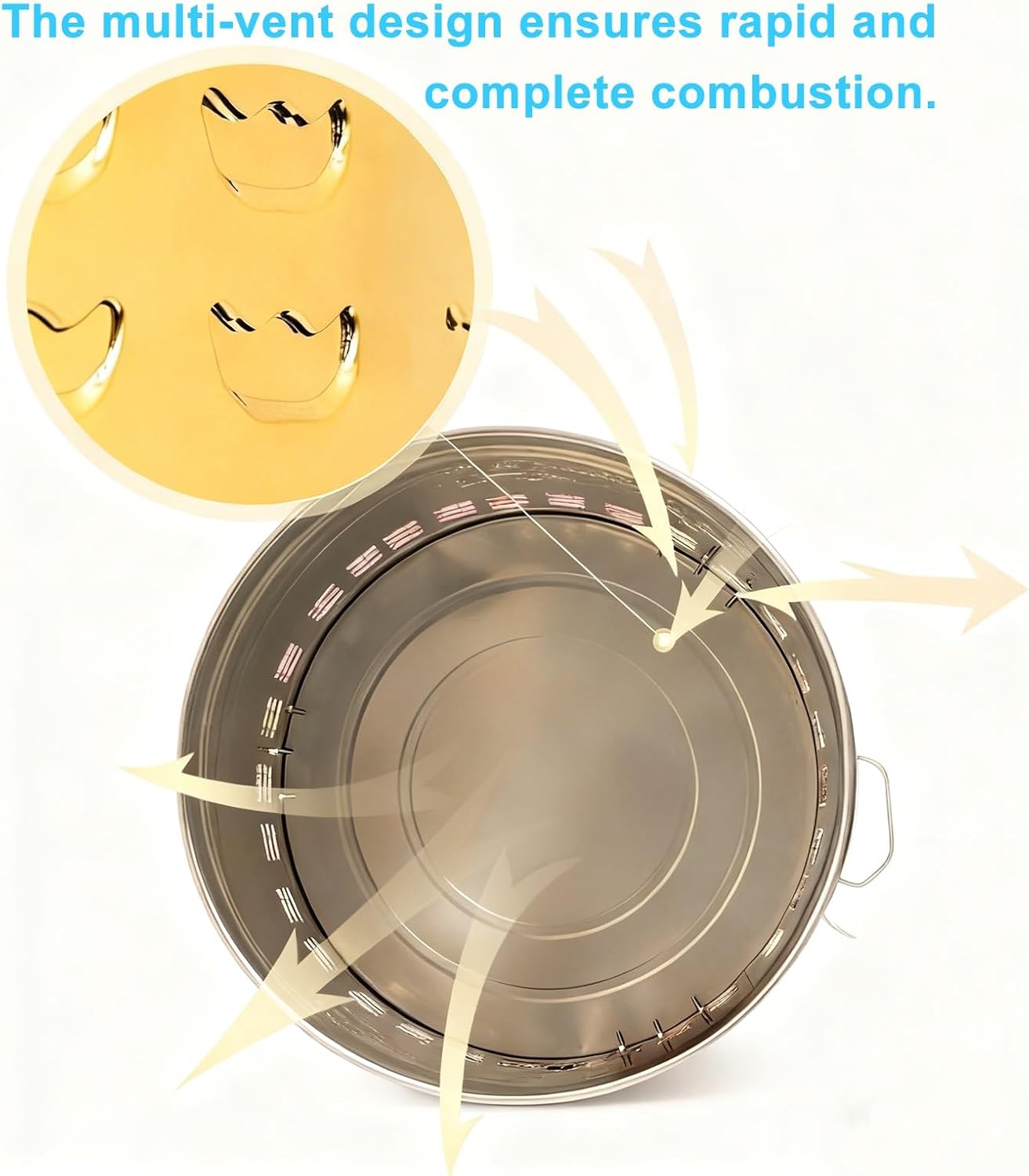 Incinerator, Galvanized Trash can, Burn Pits for Backyard, Including Grid Frame, Fire Hook, Liner, for Leaves, Trash, Camping(50cm/19in)