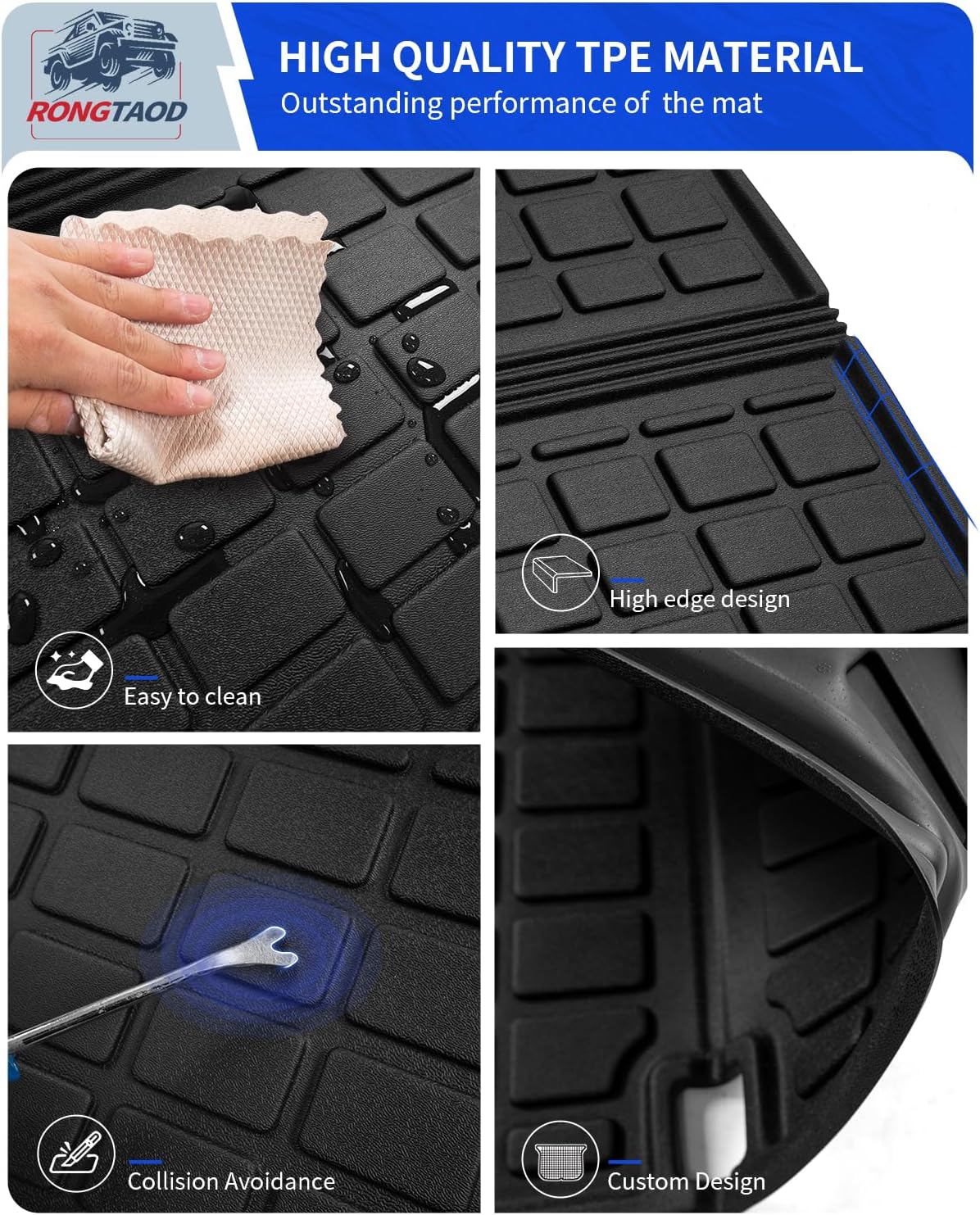 Rongtaod Floor Mats Compatible with 2022-2025 Mitsubishi Outlander 7 Seats Cargo Mat Trunk Mat Cargo Liner Back Seat Cover Protector 2024 Outlander Accessories (Trunk Mat+Backrest Mats+Floor Mats)
