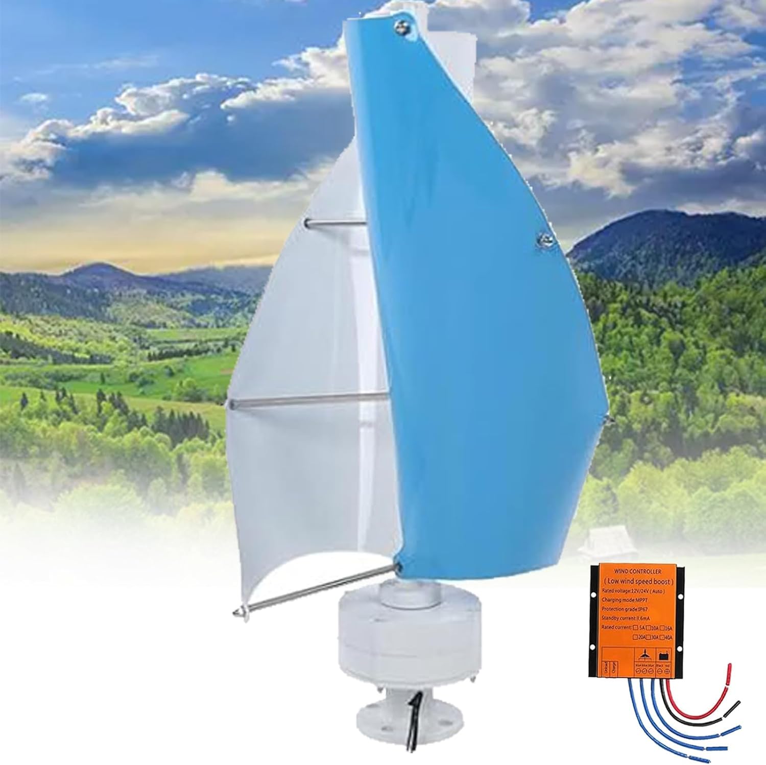 18000W Magnetic Levitation Vertical Axis Wind Turbine, Home Windmill Kit with Hybrid System Controller, Permanent Magnet Generator for Residential, Commercial & Industrial Energy Solutions