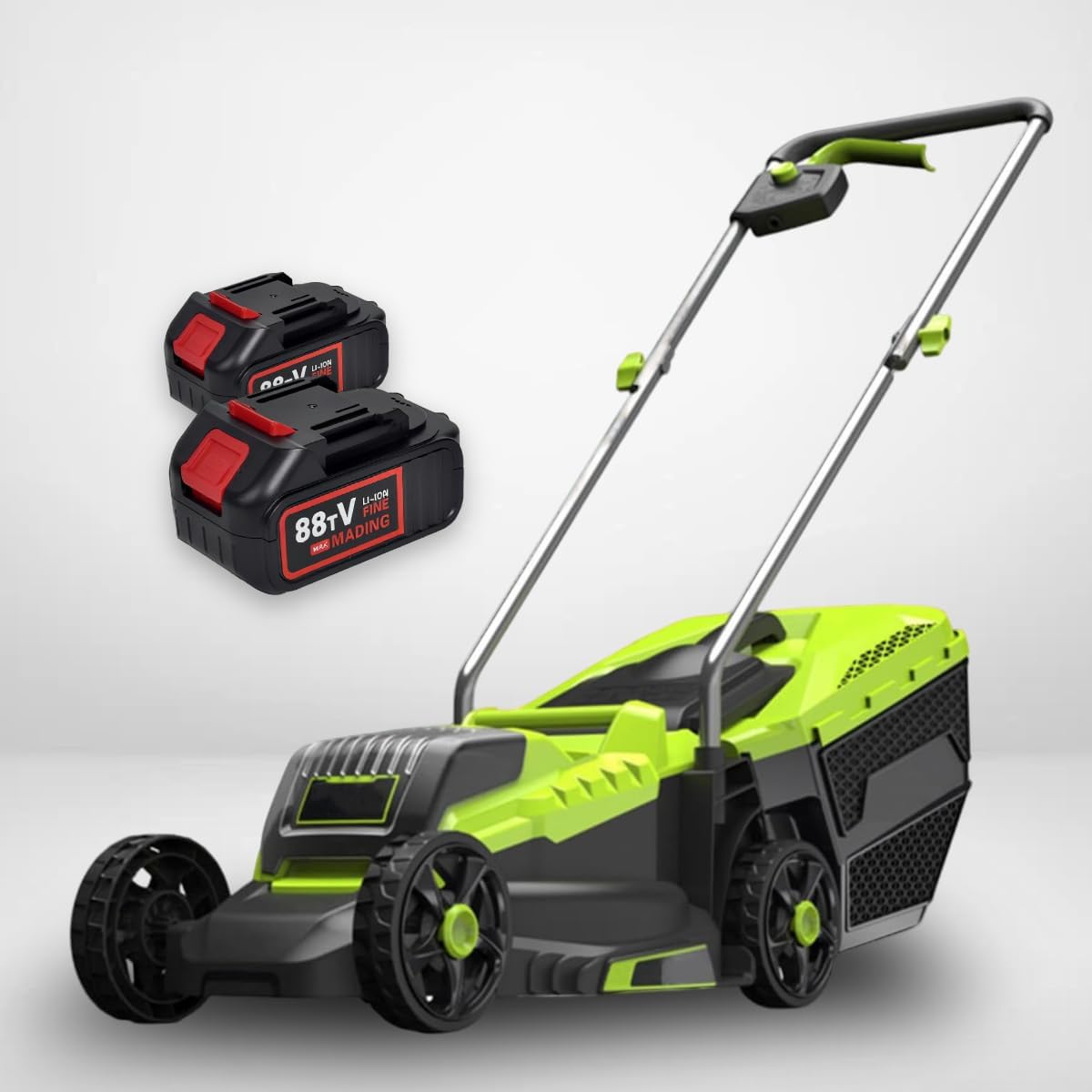 Cordless Push Mower with 40l Grass Box, 45 Minutes of Long Battery Life, 3-Speed Height Adjustment, Cutting Size 33cm, Multi-Scene Available