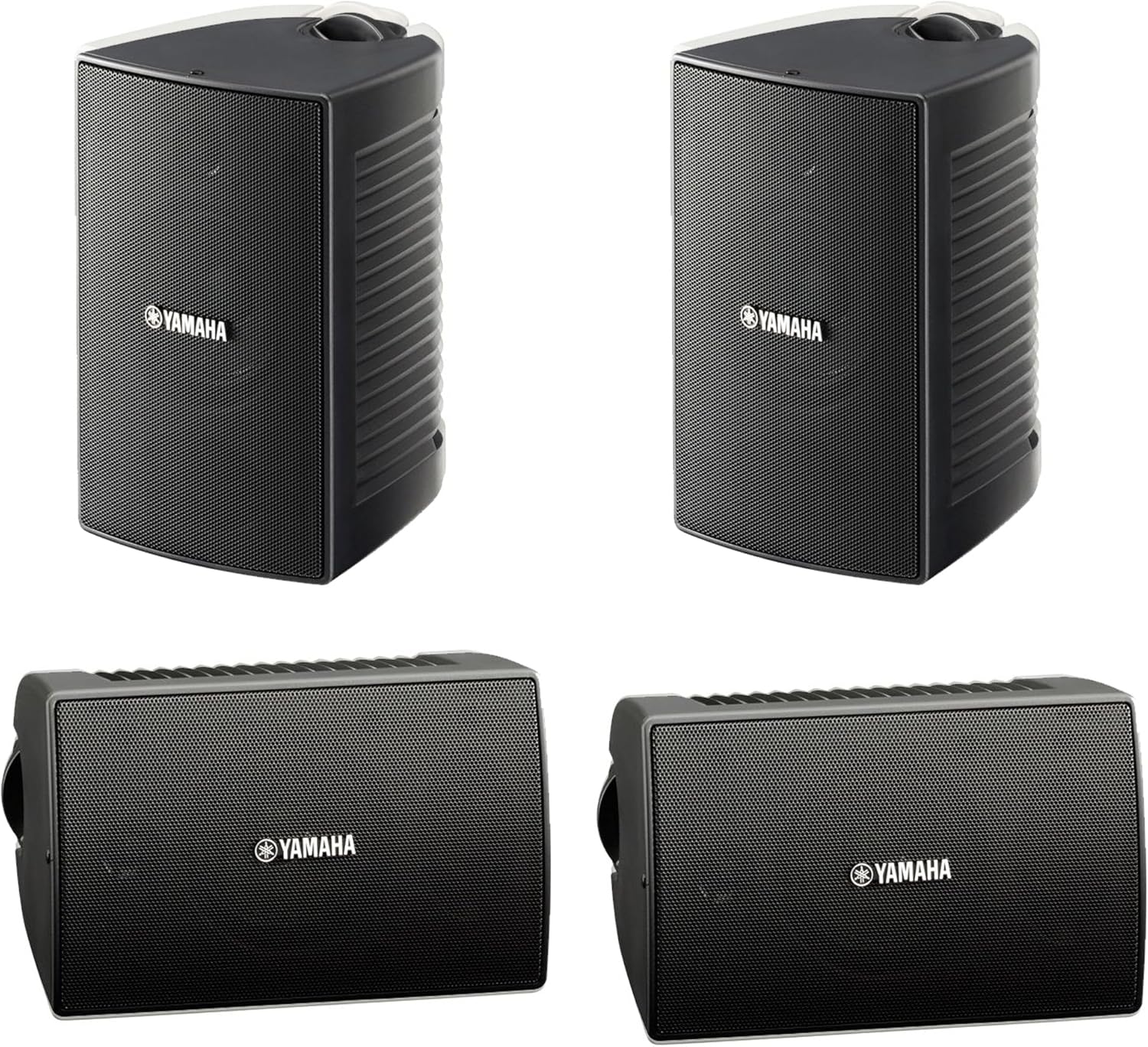 YAMAHA NS-AW194BL High-Performance All-Weather Outdoor Speakers | Black | 4 Speakers Bundle