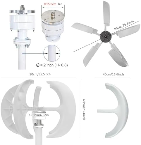 12000W Vertical Wind Turbine Generator with Controller - Three-Phase AC Permanent Magnet for Home Use, Red 24V, Eco-Friendly Renewable Energy Solution