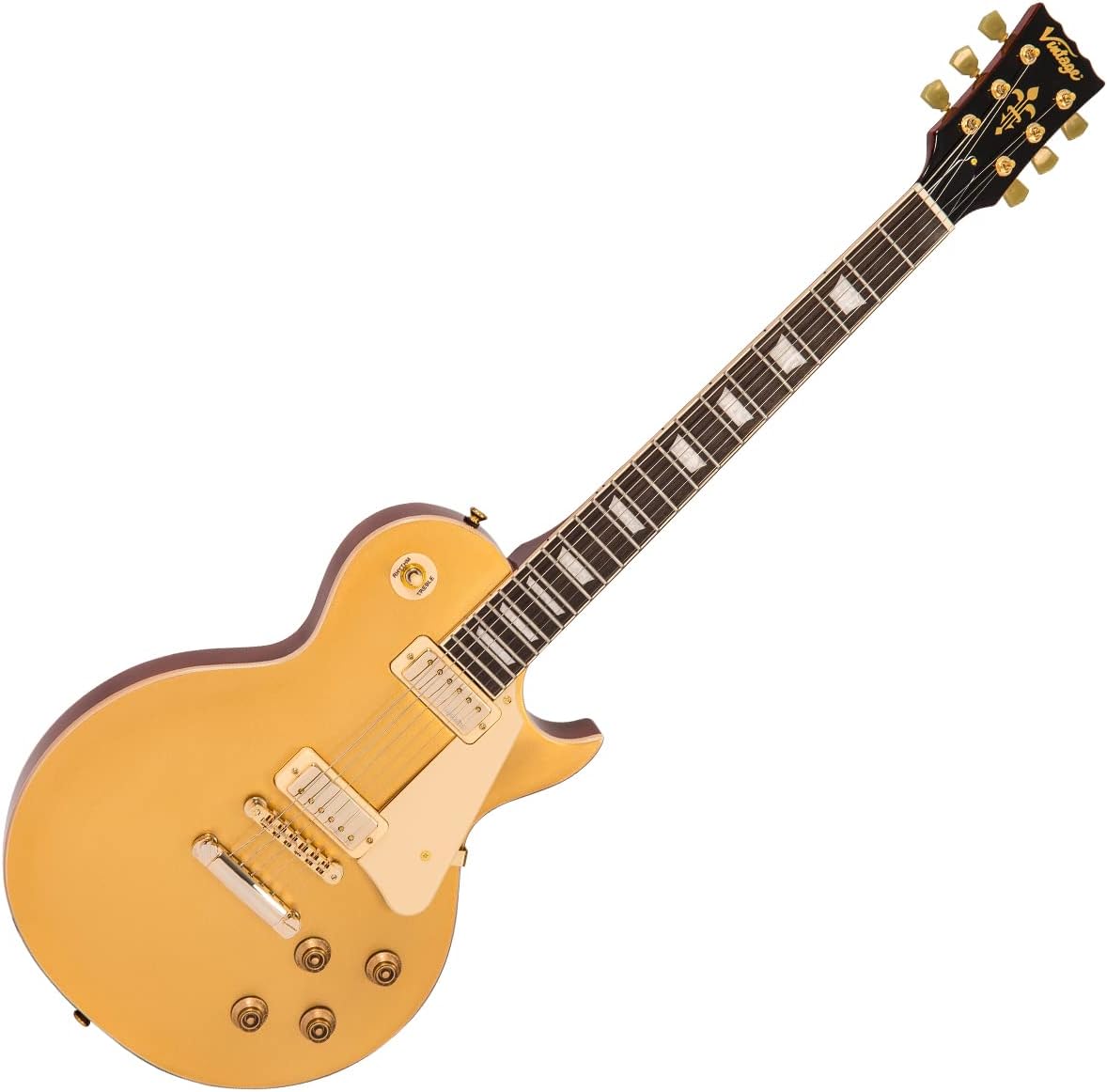 VINTAGE Electric Guitar, Right, Gold Top (V100MGT)