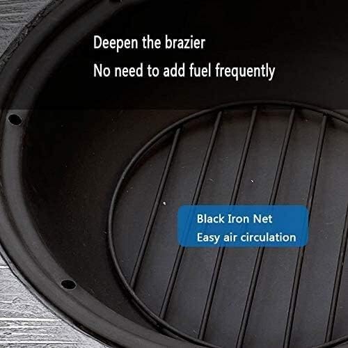 Fire Pits Outdoor Wood Burning Fire Pit,BBQ Grill Fire,Black Marble Design, Magnesium Oxide Material, High Temperature Resistance, Strong, High-End with Cover BBQ Cooking for Outside Camping Backyar