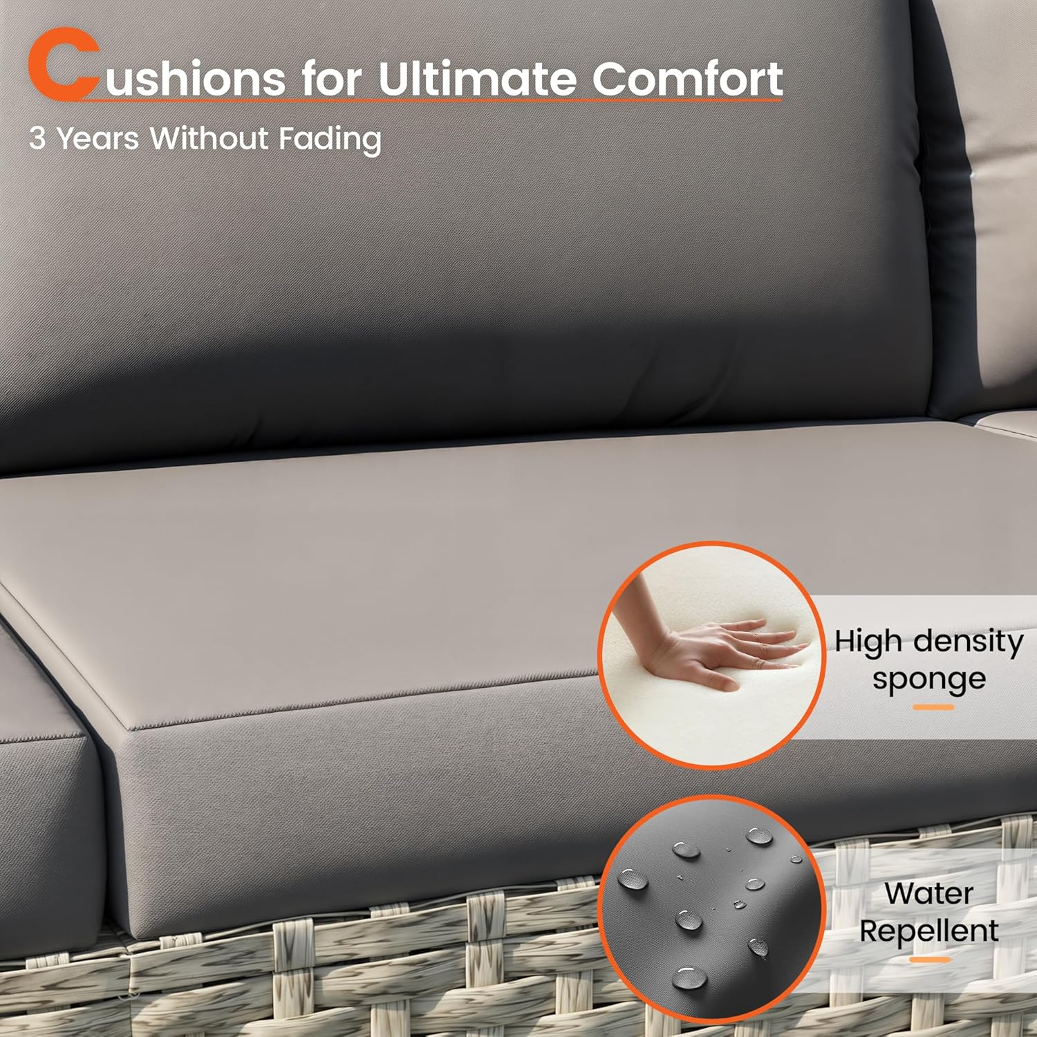 8 Piece Patio Furniture Set with 44