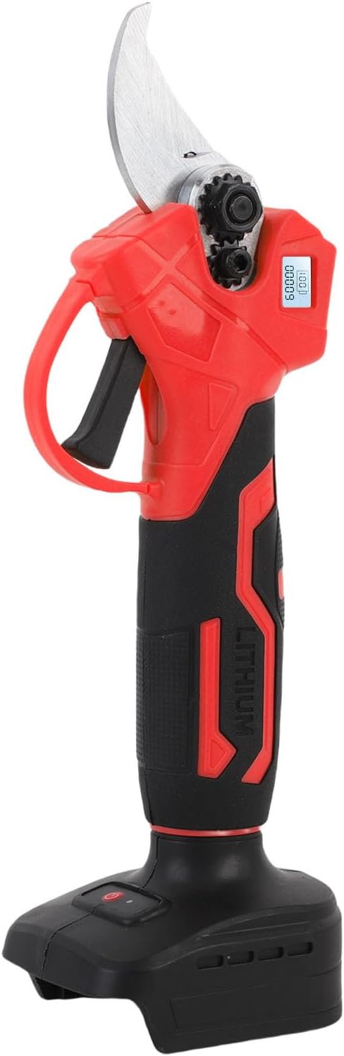 Luqeeg Electric Pruning Shears, Battery Powered Cordles Garden Pruner Sk5 Blades Branch Cutter Ergonomic Design with Built in Protection Lock for Tree Flower Trimming, Wear Proof