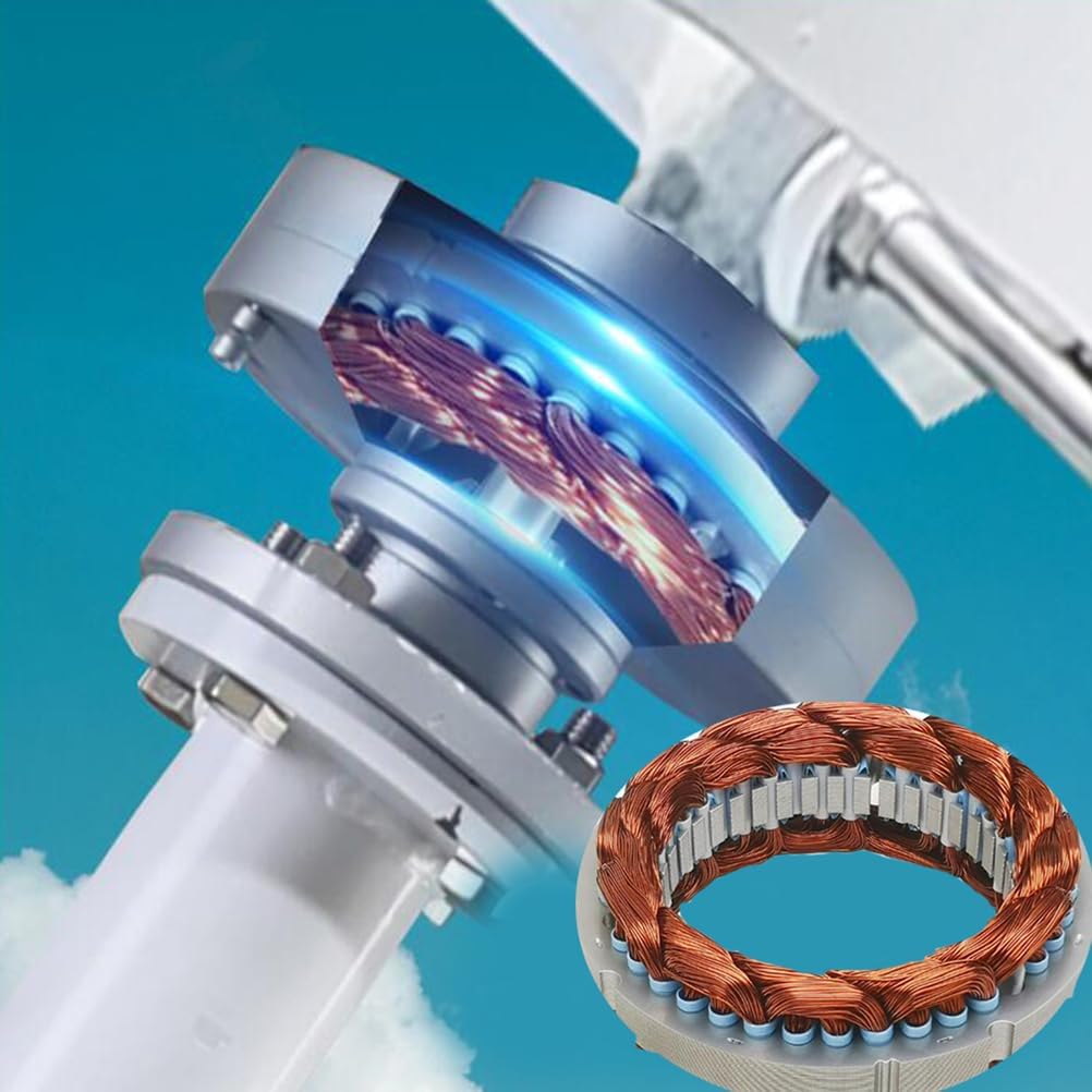 48V,BAOJUHUIKANG 100W-3000W Small Spiral Vertical Axis Wind Turbine No Noise Vertical Wind Turbine Generator for Home, Business, Boats 12V 24V 48V 220V