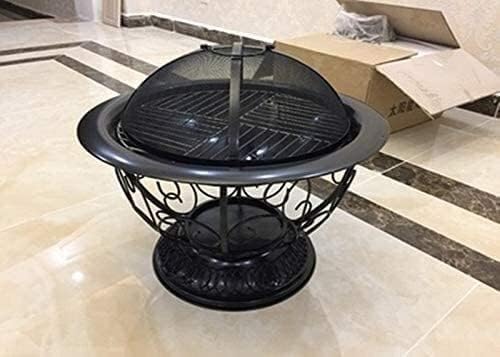 BBQ Grill Outdoor Fire Pits Outdoor Wood Burning Fire Pits Multifunctional Stove Carbon Pot Charcoal Pot Charcoal Stove Home Heating Barbecue Charcoal Grill Brazier Rack with Cover BBQ Cooking for Out
