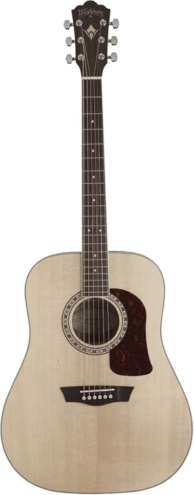 Washburn 6 String Acoustic Guitar, Natural Gloss (HD10S-O)