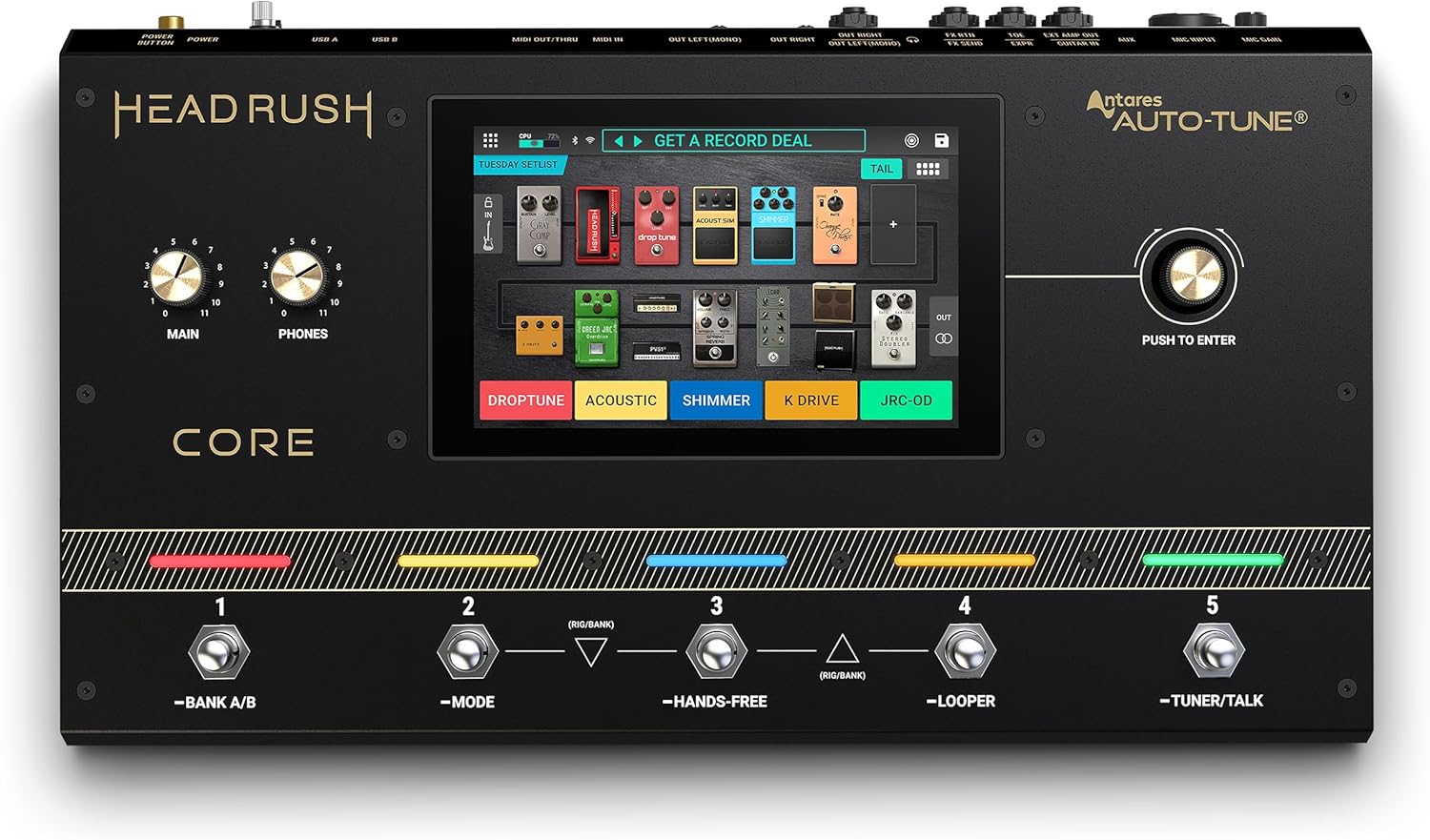 HeadRush Core - Guitar and Vocal Multi Core Effects Amp Modeling Processor with Cloning, Looper, Antares Auto-Tune, Wi-Fi, Touchscreen, and Bluetooth