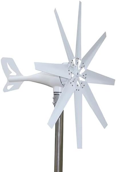 1000W Wind Turbine Power Generator,8 Blades Horizontal Wind Turbine Power Generator with MPPT Controller for Garden Street Lamps(12V 24V 48V White)