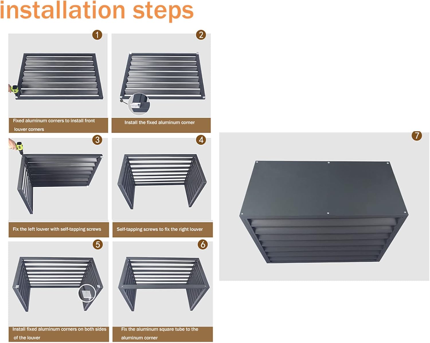 Outdoor Hid Air Conditioning Cover Privacy Screen Fence, All-Weather Anti-Theft aluminum Ac Protective Cover,Condensing Unit Protective Cover,Pool Equipment Privacy Screen Trash Can Enclosure