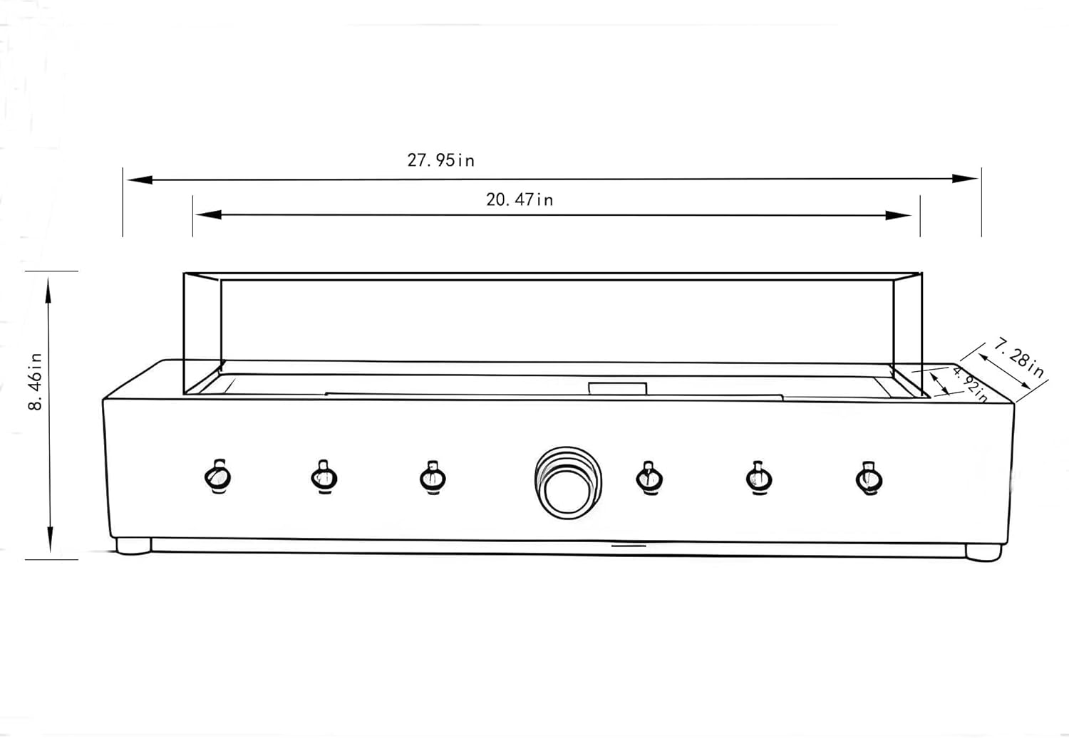 28-Inch Rectangle Fire Pit, 40000B TU Outdoor Propane Fire Pit, Wind-Resistant Firepits, Durable Iron Stylish Glass Beads Design
