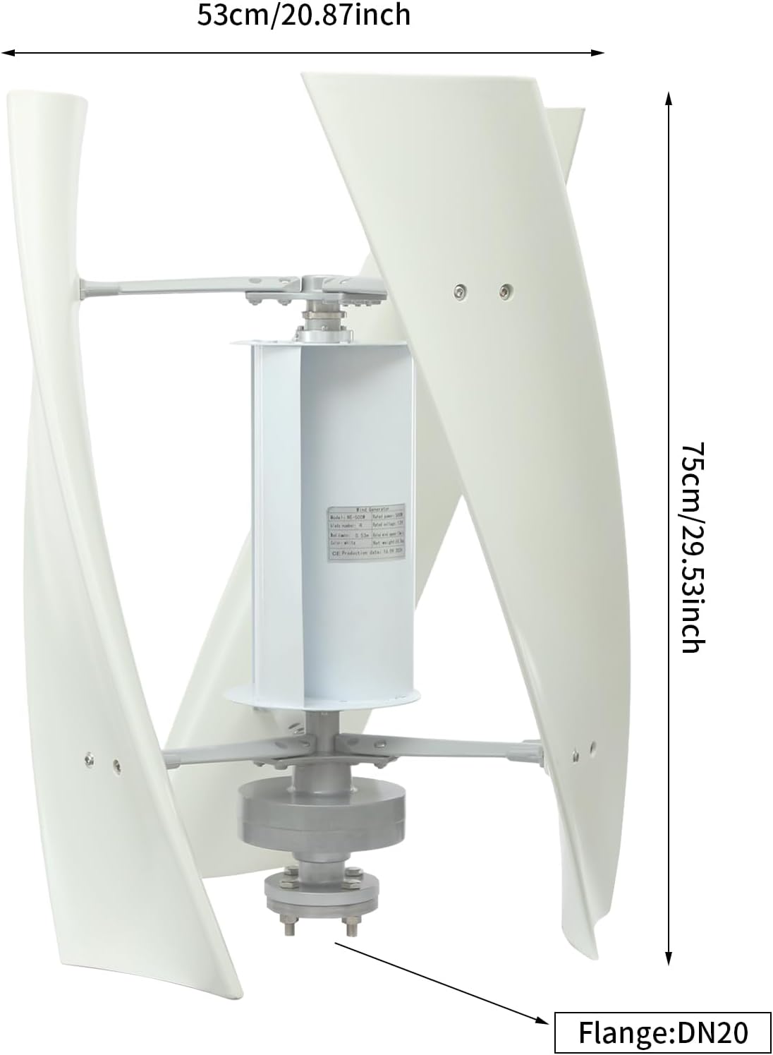 100W Vertical Wind Generator, 12V Output Wind Turbine with Controller, Aerodynamic Design, 3 Blades, Auto Windward Adjustment, Ideal for Boats, Gazebos and Mobile Homes (12V)