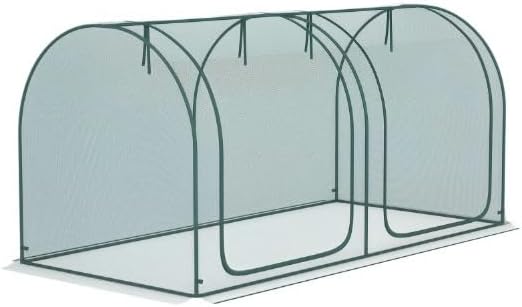 Walk-in Greenhouses Kit for Outdoors, Winter Green House Plastic Outdoor Greenhouse with Two Zippered Doors, Storage Bag and Ground Stakes for Garden Yard Lawn,DarkGreen