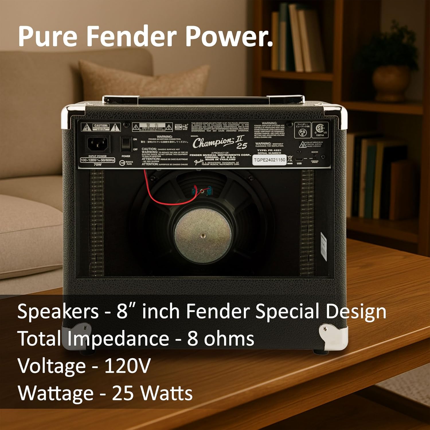 Fender Champion II 25 Watt Guitar Combo Amplifier Bundle with Cable, Austin Bazaar Exclusive 12-Pack Picks, and Instructional Video