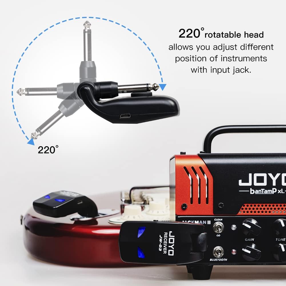 JOYO JW-03 2.4G Hz Wireless Guitar System 4 Channels and JA-02 II 5W Mini Guitar Amplifier for Electric Guitar