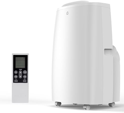 14000 BTU Portable Air Conditioner, Cools Up to 750 Sq. Ft., Portable AC Unit with Cooling, Dehumidifier and Fan Functions, Remote Control, LED Display, and Window Venting Kit Included