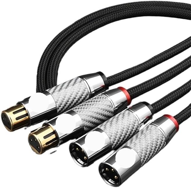 Balanced XLR Cable Hi-end OCC Core HiFi Audio Cable for Microphone Sound Gold Plated Plug Amplifiers 2XLR Cord(One Piece XLR Cable,1.5m)