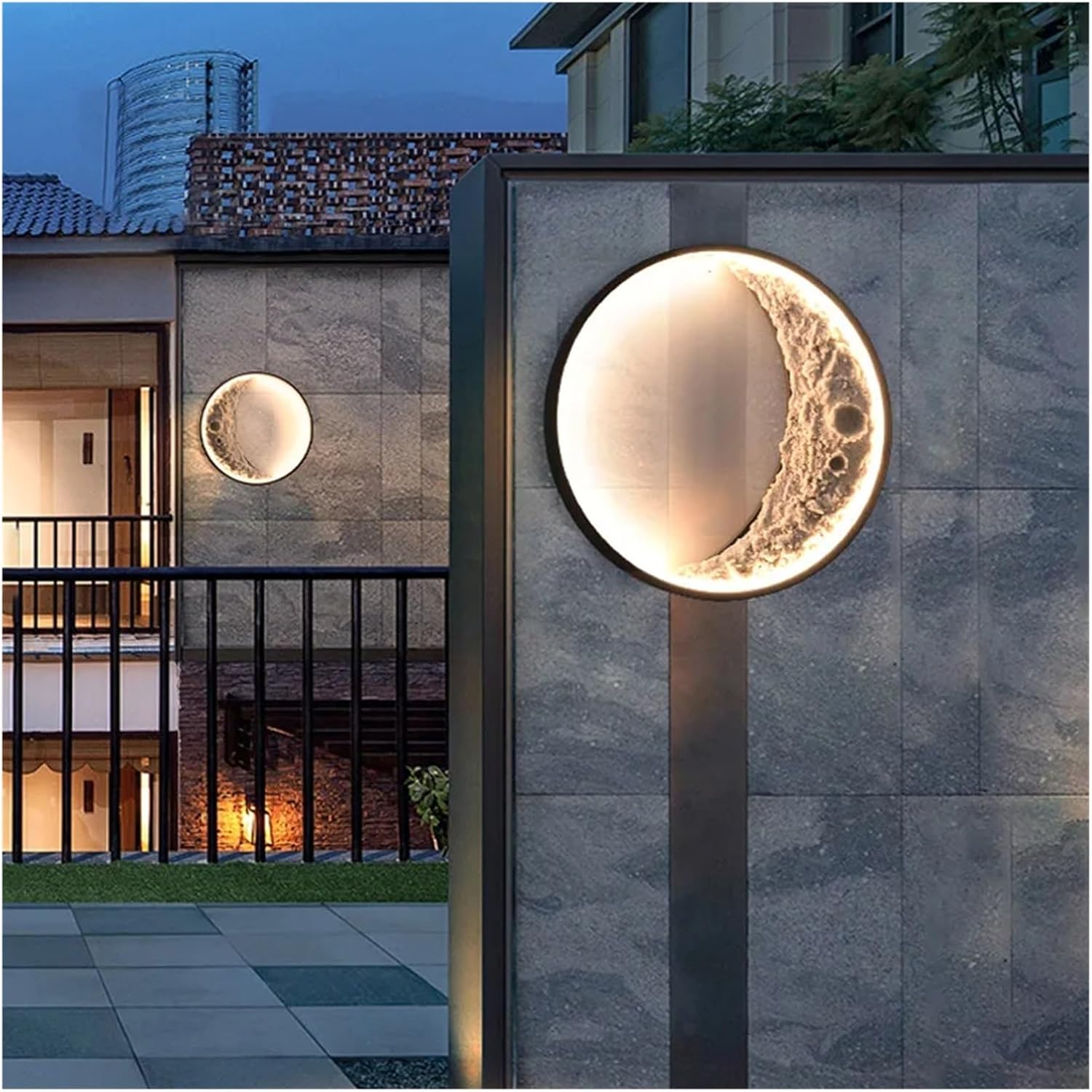 Wall Mounted Sconces Modern Crescent Wall Lights Living Room Decor Outdoor Solar Lamp Led Wall Lighting Waterproof Exterior Courtyard Balcony Sconce, Dia60cm