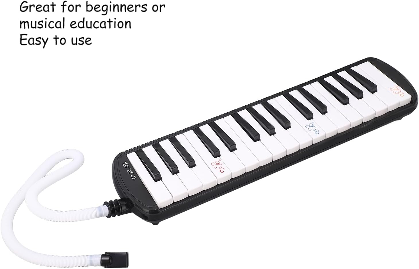 32 Keys Melodica Instrument, Mouthpiece Melodica Air Piano Keyboard Musical Instrument with Carrying Bag (Black)