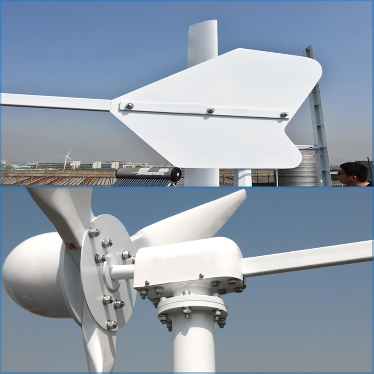 5000W 48V Horizontal Wind Turbine 5KW Wind Power Generator Kits with Grid-tie Inverter On Grid System Output 220VAC Home Use