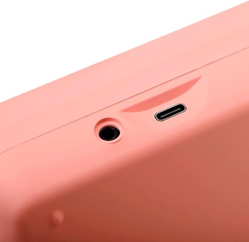 17-Key Electric Kalimba Thumb Piano with Bluetooth & Built-in Pickup — Portable Mbira Finger Piano for Beginners & Adults, Mahogany Resonance, Travel-Friendly (Pink Kalimba)