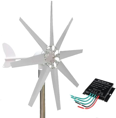 12000W Horizontal Wind Turbine Generator for 12V/24V/48V Systems, Vertical Axis Small Windmill with Controller, Free Energy Solution for Home and Off-Grid Use