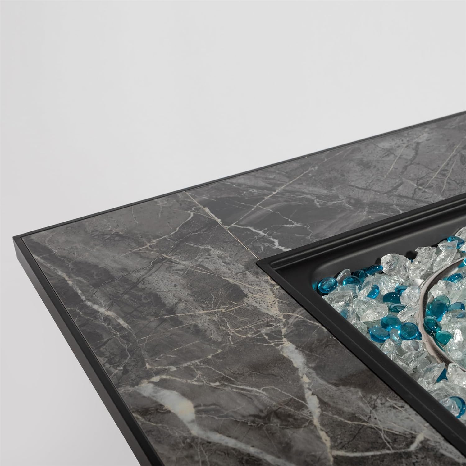 Deluxe Outdoor Fire Table, 30-inch Propane Gas Pit with Ceramic Tile Tabletop and Rattan Wicker Body, Includes Lid, 40000 BTU Heat Output, Electronic Ignition, with Glass Rocks and Rain Cover