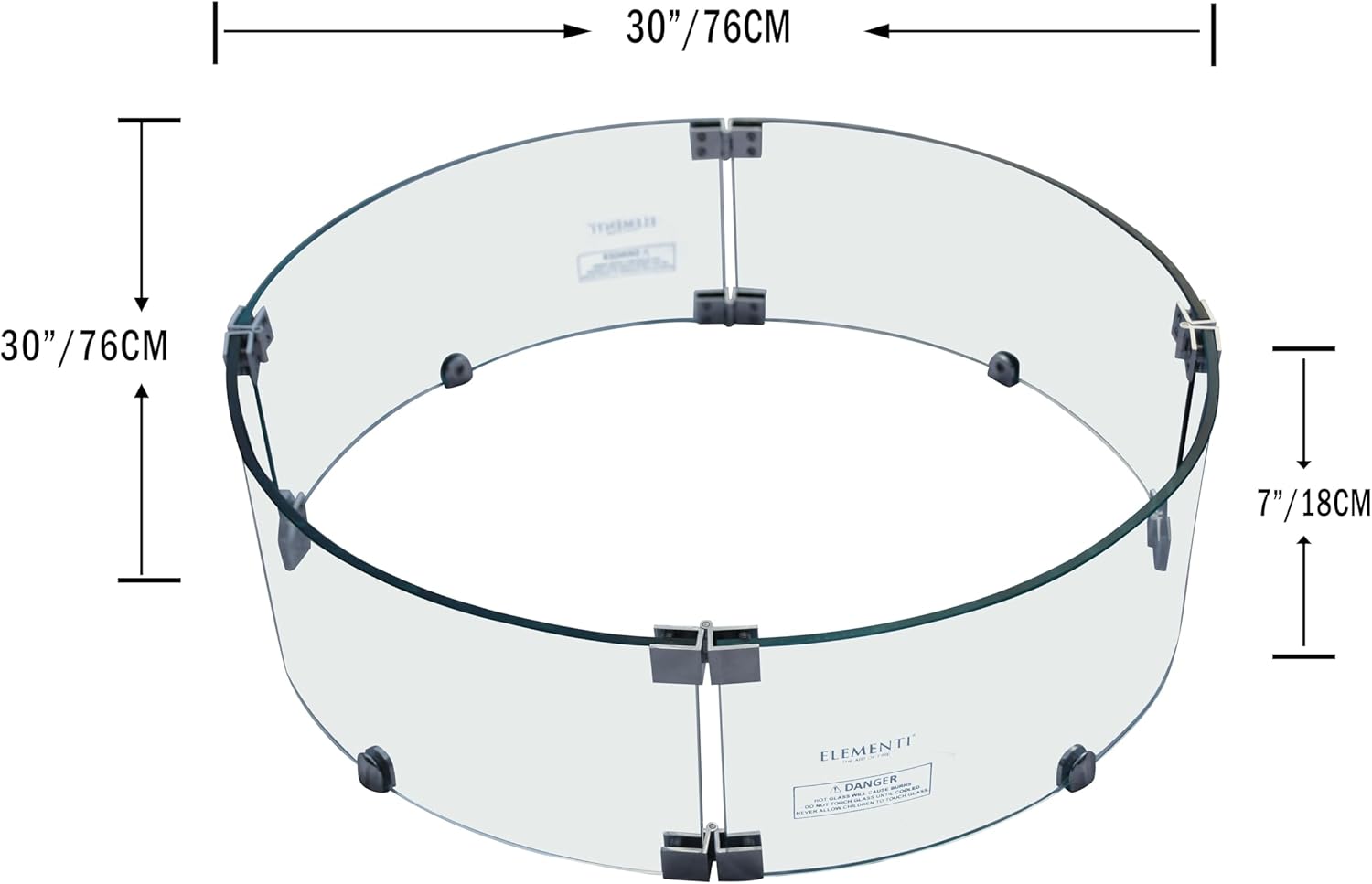All Fire Table Pit Wind Screens and Stainless Steel Buner Lid from ELEMENTI | ELEMENTI Plus and MODENO (Wind Screens, Round 30