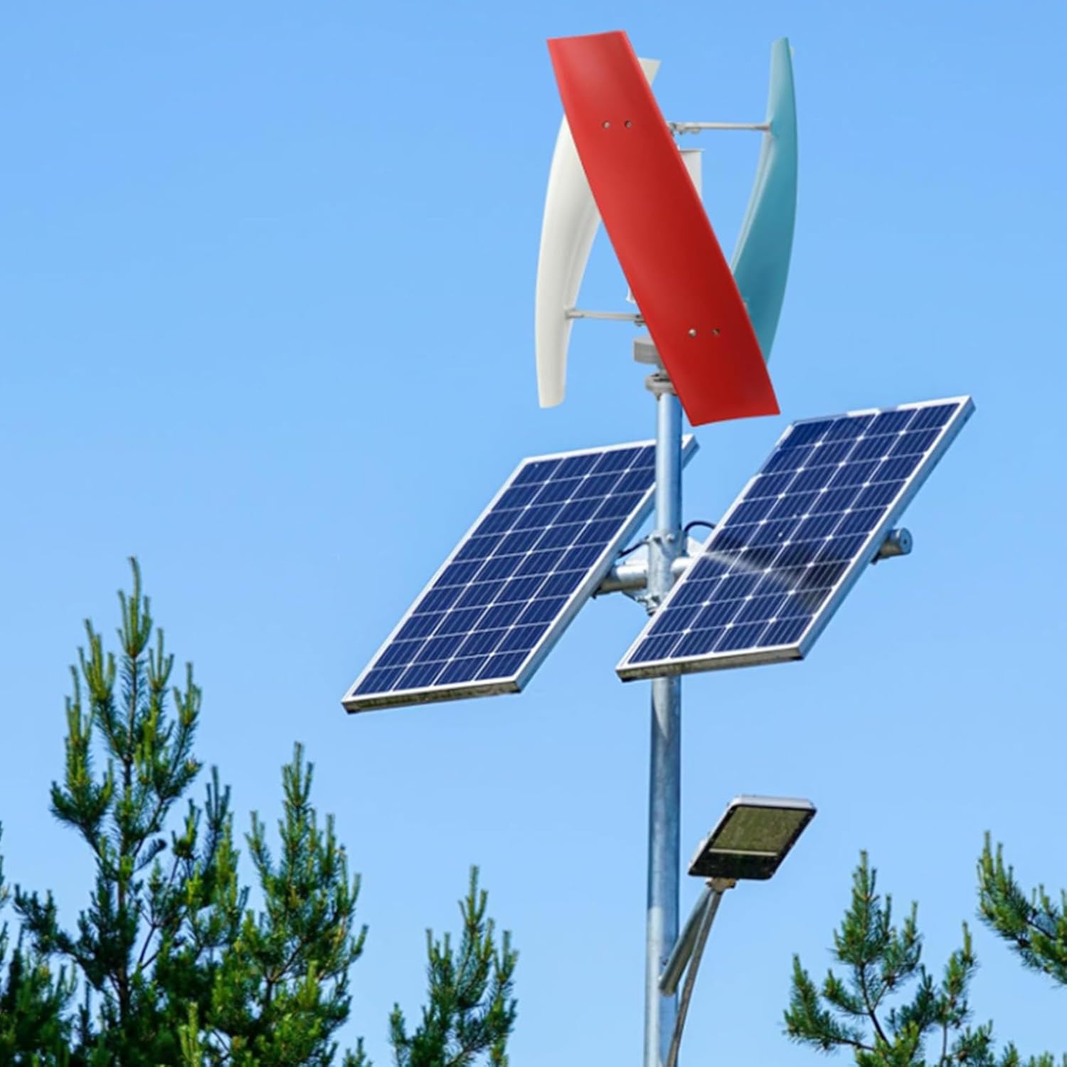 48v, 1000W Three-Phase AC Vertical axis Wind Turbine Generator, 12V-220V Magnetic levitation Vertical Generator with MPPT Controller, Home use, Hybrid Solar Wind System